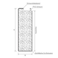Menke Profine-Bodeneinstand 100 mm Lg. 6,50 m Weiß, 100x40 mm PVC Schaum, mit SK für 76er & 88erNutzhöhe: ca. 92 mm
