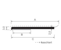 Menke Flachprofil - mit Aussparung - 3mm - mit Schaumklebeband - mit Weichlippe