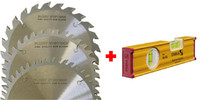 FLURY 3-tlg. Kreissägeblätterset *Aktion* -  inklusive Stabila Wasserwaage