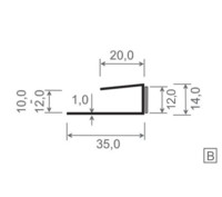 Menke U-Profil - 6,0 m - 35x14x20 mm - Weiß 9016
