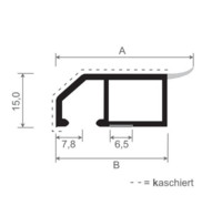 Menke Anschlussprofil - 6,0m - mit Schaumklebeband - mit Weichlippe - Klipsbar