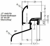 Regenschiene m. Stockabdeckung Kocher LOE 32 F-TXL G216 braun