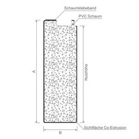 Menke Profine-Bodeneinstand 100 mm Lg. 6,50 m Weiß, 100x40 mm PVC Schaum, mit SK für 76er & 88erNutzhöhe: ca. 92 mm