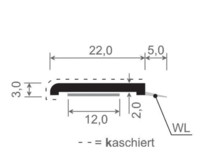 Menke Flachprofil - zum Versiegeln - mit Schaumklebeband - mit Weichlippe - 22x3mm
