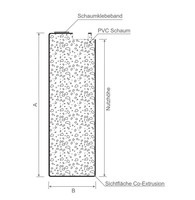 Menke Schüco-Bodeneinstand 200 mm SK Lg. 6,50 m Weiß, 200x50 mm PVC Schaumfür SchwelleNutzhöhe: ca. 196 mm