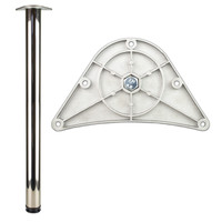 TOPFORM Tischbein - 80 x 1100-1120 mm - Stahl - mit Platten-Befestigung - rund