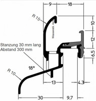 Regenschiene m. Stockabdeckung Rems 22/30 F-TXL G216 braun