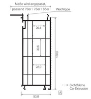 Aluplast-Bodeneinstand 130 mm Lg. 6,00 m
Weiß, mit WL
für 4000er/5000er, VE: 12 m