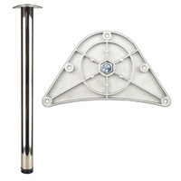 TOPFORM Tischbein - 80 x 1100-1120 mm - Stahl - mit Platten-Befestigung - rund