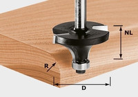 FESTOOL HW Abrundfräser Ø 16,7mm / Radius 2mm für Schaft 8mm