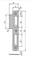 ZT-Schließblech "5-N" stumpf 24x170mm, abgerundet Edelstahl