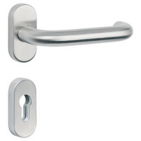 TOPFORM Obj.-Ovalrosetten-Drückergarnituren "TITANIA" PZ - Edelstahl - Antipanik