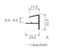 Menke Aufnahmeprofil - 6,0m - 23x17mm