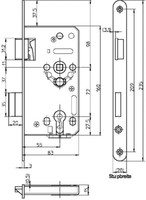 TOPFORM Objektschloss WC gefälzt; Edelstahl, abgerundet  (KL. 3)
