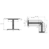 HETTICH LegaDrive Systems Tischgestell-Set 90°-Winkel, silber, graphitgrau