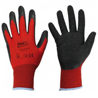 Latex Strickhandschuhe Blackgrip - Rot/Schwarz